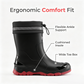 👢 PROMO FLASH 50% DE RÉDUCTION ! 🌧 Bottes de Pluie Étanches Unisex – Mi-Mollet, Semelle Antidérapante, Coque Résistante à l’Usure, Facile à Nettoyer, Noir Rouge/Beige/Noir, Tailles 36-45 🏆