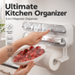 🔪 50% DE RÉDUCTION ! 🧲 Dérouleur Film Alimentaire Magnétique 2-en-1 – ABS & Aluminium – Support Essuie-Tout for Cuisine