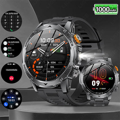 Montre Connectée Sport 1000 mAh – Écran HD 1,7 Pouce, 100+ Modes Sport, Lampe LED