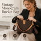🎉 2026 Soldes — Plus de 31 000 vendus ! 💞 Sac seau chic femme – PU monogramme vintage