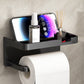 🧻 PROMO FLASH 50% DE RÉDUCTION ! 🚿 Porte-Papier Hygiénique avec Étagère – Installation Sans Perçage, Plateau Intégré pour Téléphone/Montre, PP Épaissi, Imperméable, Noir/Blanc/Gris 🏆
