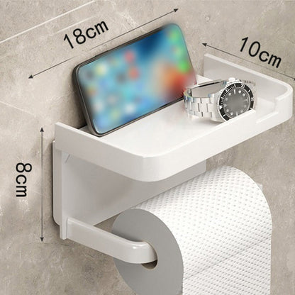 🧻 PROMO FLASH 50% DE RÉDUCTION ! 🚿 Porte-Papier Hygiénique avec Étagère – Installation Sans Perçage, Plateau Intégré pour Téléphone/Montre, PP Épaissi, Imperméable, Noir/Blanc/Gris 🏆