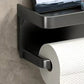 🧻 PROMO FLASH 50% DE RÉDUCTION ! 🚿 Porte-Papier Hygiénique avec Étagère – Installation Sans Perçage, Plateau Intégré pour Téléphone/Montre, PP Épaissi, Imperméable, Noir/Blanc/Gris 🏆