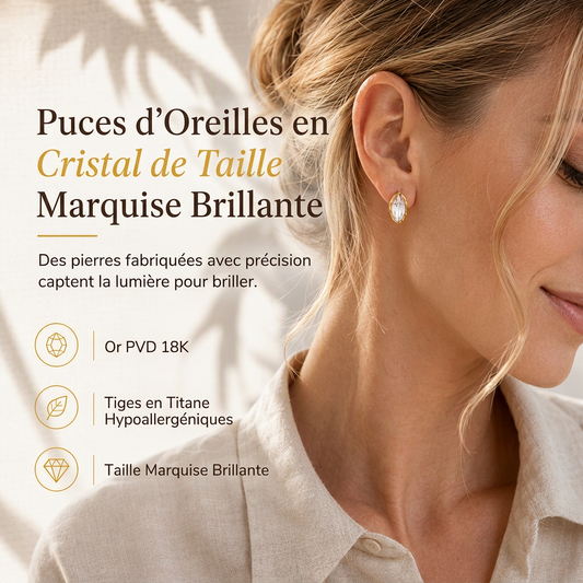 1 Paire de boucles d'oreilles clous en acier inoxydable ornées de strass pour femmes