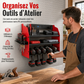 Organiseur mural pour outils électriques et support de stockage pour perceuses avec crochets et porte-batterie pour garage