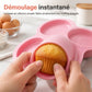 📢📢50% DE RÉDUCTION !! ⏰ Moule rond en silicone de 10 cm pour friteuse à air – 3 ou 4 cavités, démoulage facile et cuisson polyvalente