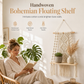 Étagère Murale Macramé Bohème – Tissage Artisanal & Plateau Bois pour Plantes
