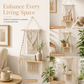 Étagère Murale Macramé Bohème – Tissage Artisanal & Plateau Bois pour Plantes