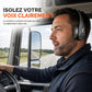 Casque de centre d'appels Bluetooth sans fil avec réduction de bruit ambiant ENC et appairage automatique, adapté au service client et aux conducteurs de camions