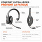 Casque de centre d'appels Bluetooth sans fil avec réduction de bruit ambiant ENC et appairage automatique, adapté au service client et aux conducteurs de camions