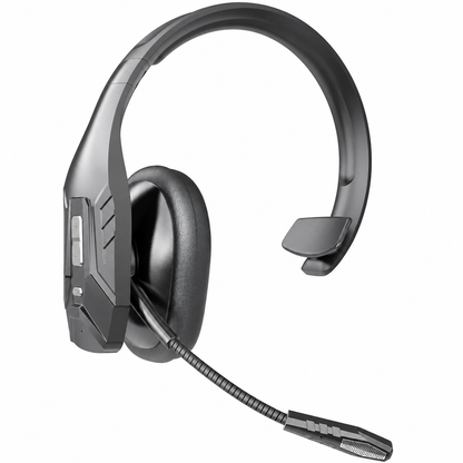 Casque de centre d'appels Bluetooth sans fil avec réduction de bruit ambiant ENC et appairage automatique, adapté au service client et aux conducteurs de camions