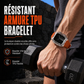 Bracelet de montre connectée intégré avec étui de protection, bracelet de sport translucide à blocs de couleurs pour montres de 40 mm, 41 mm, 42 mm, 44 mm, 45 mm, 46 mm et 49 mm