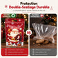 Lot de 50 sachets à bonbons de Noël, pochettes zippées autoportantes à motif dessin animé pour l'emballage de croustillants aux flocons de neige, de biscuits et d'aliments cuisinés