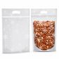 Lot de 50 sachets à bonbons de Noël, pochettes zippées autoportantes à motif dessin animé pour l'emballage de croustillants aux flocons de neige, de biscuits et d'aliments cuisinés