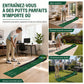 Tapis de putting de mini-golf portable, tapis d'entraînement de green de golf pour intérieur et extérieur, avec 3 trous, dimensions 264 x 19,5 cm