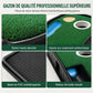 Tapis de putting de mini-golf portable, tapis d'entraînement de green de golf pour intérieur et extérieur, avec 3 trous, dimensions 264 x 19,5 cm