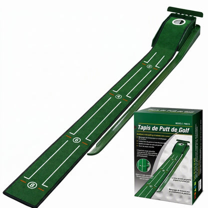 Tapis de putting de mini-golf portable, tapis d'entraînement de green de golf pour intérieur et extérieur, avec 3 trous, dimensions 264 x 19,5 cm