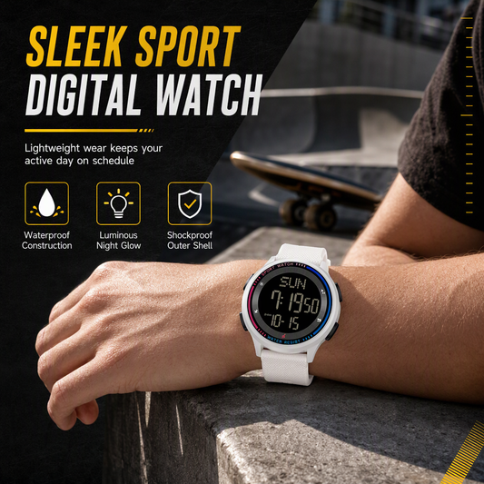 ⌚ AKTION: 50 % RABATT! 💥 Ultradünne wasserdichte digitale Sportuhr – 50 m wasserdicht, leuchtstarkes Display, stoßfest ✨