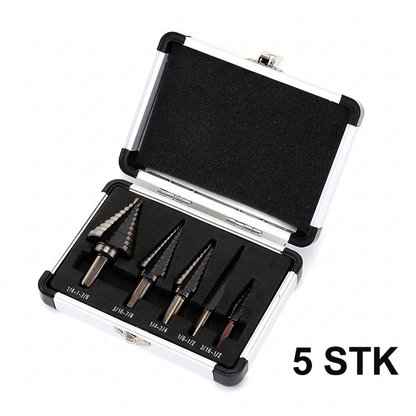 ⚙️ 50 % RABATT 🧰 Pagodenförmiger Bohrersatz mit Aluminium-Aufbewahrungsbox, scharfe Stufenbohrer, geeignet für Metall, Holz und Kunststoff 🛠️