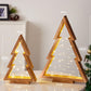 🎄 50% RABATT! 🔥 2er-Set Tisch-Weihnachtsbäume – Holz & LED-Beleuchtung ✨